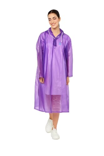 Image of Waterproof Unisex Raincoat | Hooded Full Sleeves Outdoor Poncho for Men, Women, Boys & Girls | Disposable Poncho Raingear Travel Rainsuit Barsaati Durable PVC Rainwear for Camping, Hiking, Travelling