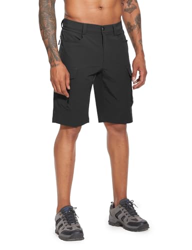 Moosehill Men'S Hiking Cargo Shorts With 7 Pockets Quick Dry For Casual Work Tactical Fishing Camping Summer Stretch Waterproof（Black Shorts,36） thumb #2