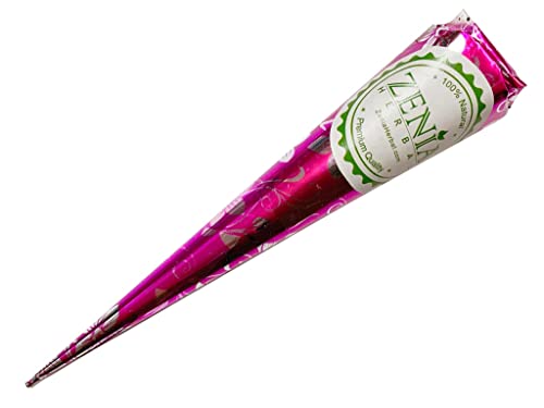 Zenia (1 Cone) 100% Natural Henna Hair Color Paste Hair Dye Cones Dark Reddish-Brown Color 25g