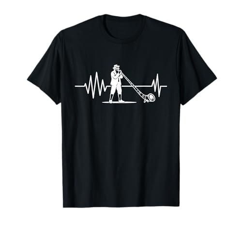 Cardiogram- Alphornspieler Alpenhorn Almhorn Bläser Alphorn T-Shirt