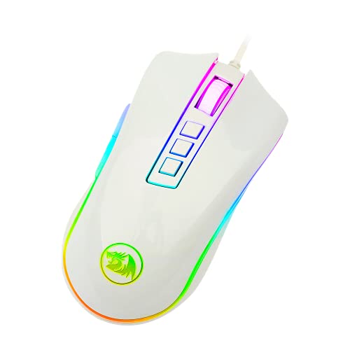 Mouse Gamer Redragon Cobra M711W RGB (10000 DPI/Pixart PMW3325) - Branco glide