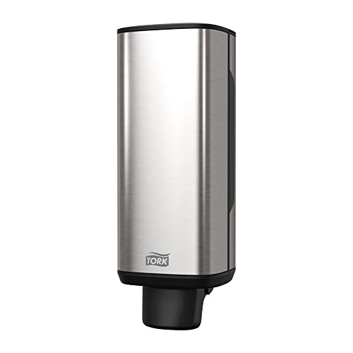 Image of Tork Foam Skincare Manual Dispenser for Foam Soap and Hand Sanitizer 466000 - Economical, S4 Dispenser System, Color Stainless Steel (Pack of 1)
