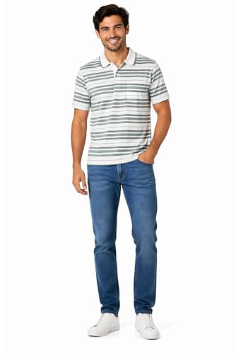 Image of SANE ORIGINALS Half Sleeve Polo T-Shirt for Men with Pocket || Stripe Collar and Pocket T-Shirt for Men Half Sleeves