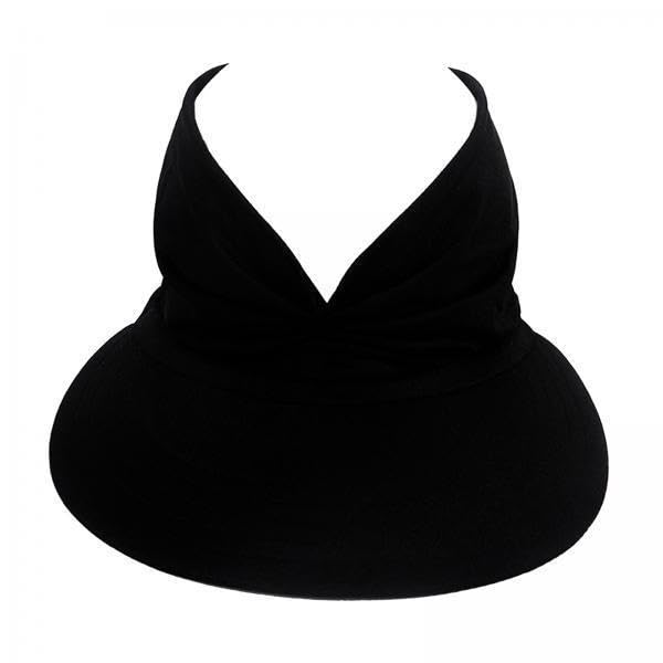 HEAVENGLOW 3xHollow Top Summer Visor Outdoors Beach Hats for Women Girls Black|1 Piece Women Summer Visor Hat(3 Pack)|Hats-picture-43
