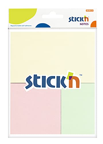 Set de 150 Notas Adhesivas en 3 Tamaños - Colores Pastel Amarillo, Rosa y Verde - Marcadores Adhesivos - Ideal para Separar y Clasificar Información- Fácil de Colocar - Stick'n For Kids