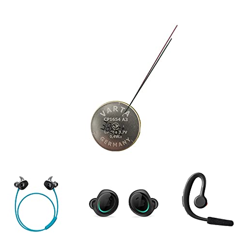 CP1654 Replacement Battery for Bose Soundsport Wireless Soundsport Pulse, Jabra Storm, Bragi The Dash Pro varta CP1654 A2 A3 IR1654 ICR1654 3.7v 100mAh Bluetooth Headset Batteries CP1654 Replacement Battery for Bose Soundsport Wireless Soundsport Pulse, Jabra Storm, Bragi The Dash Pro varta CP1654 A2 A3 IR1654 ICR1654 3.7v 100mAh Bluetooth Headset Batteries