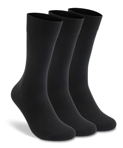 LIXIA Men's Thin Merino Wool Socks, Cozy Casual Winter Warm Breathable Mid-calf Dress Socks 3/6 Pairs Pack