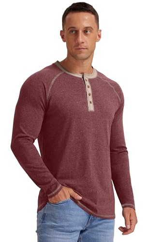 Image of Sailwind Mens Henley Long /Short Sleeve T-Shirt Cotton Casual Shirt