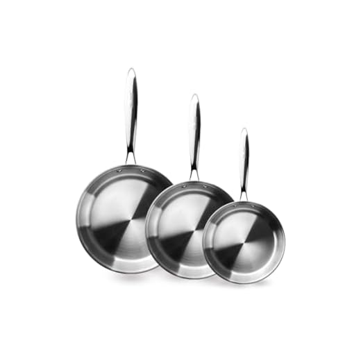 IBILI - Set de 3 Sartenes 20-24 - 26 cms, tricapa triply Natural, Acero inoxidable, Apto para induccion, sin antiadherente, Juego de 3 sartenes
