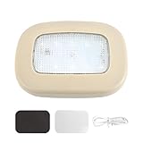 KVAEY Magnetic Dome Light for Car, LED Press Switch USB Rechargeable Car Interior Ceiling Roof Reading Lamp, Universal Wireless Dome Light Accessories for RV Truck Trailer Camper (Beige)