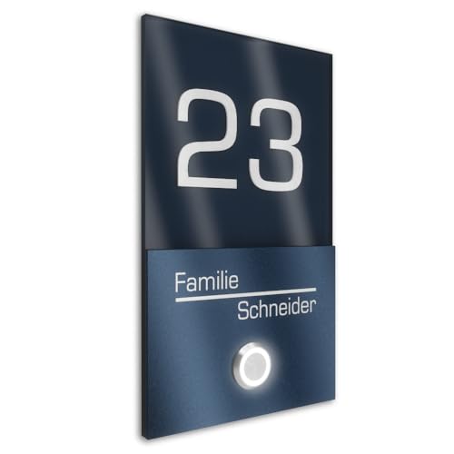Sonnette de porte en acier inoxydable V2A et plaque anthracite RAL 7016 de haute qualité