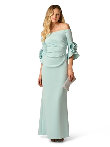 Image of Adrianna Papell Rosette Scuba Crepe Gown