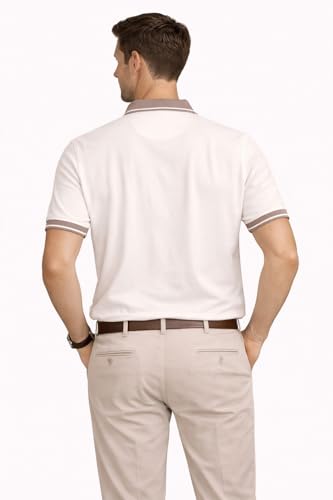 Image of Mens Pique Polo T-Shirt | Cotton Rich, Smart Fit Polo with Embroidered Logo | Casual & Sports Wear | Polo T-Shirt for Men
