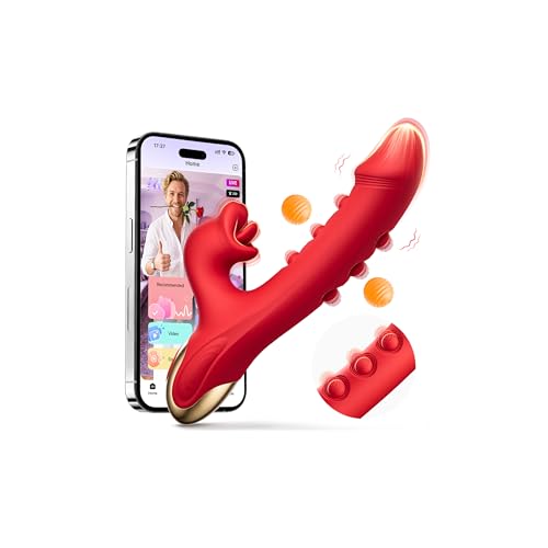 Image of Toendi Flapping Vibrator Adult Sex Toy, Rabbit Sex Toy for Women Couples | 10 Flapping & 10 Licking Modes, Thrusting, App Controlled, Silicone, Double-Ended Clitoral G Spot Stimulator