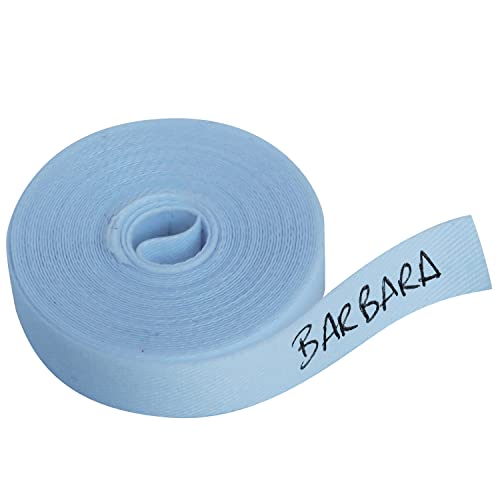 1 Rollo de cinta de tela de 3 metros x 1 cm de color Azul. Etiqueta termoadhesiva para escribir con boli. Sin boli