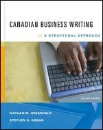 Paperback Canadian Business Writing : A Structural Approach Book