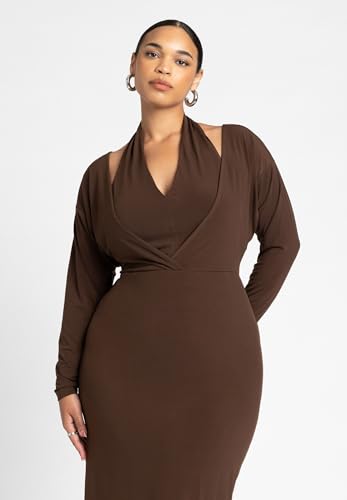 ELOQUII Women's Plus Size Maxi Dress with Halter Layer4