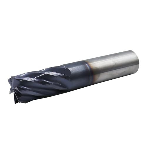 Image of 3 /4in Solid Carbide End Mill,Variable Helix, 6 Flute, Variable Geometry,AlCrN Coated Bits Tool for Medium Hardness Steel, Brass, Iron