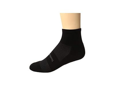 Feetures High Performance Cushion Quarter Crew Cut Socks Shoes Black : MD (US Men