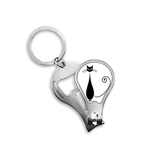 Coupe-ongles chat noir en silhouette pour manucure originale