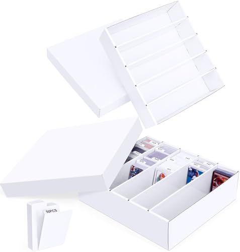Leyzan 5 Row Trading Card Storage Box 2 Pack Cardboard Storage Box with Divider for Mtg Tcg Sports Cards