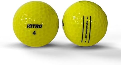 Nitro Long Distance Golf Balls (12PK) All Levels Maximum Distance Titanium Core 85 Compression High Velocity Spin Control Long Distance Golf Balls USGA Approved-Total of 12-Yellow - 2