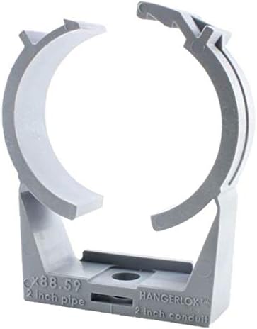 2 Clamp Hangerlok 2 PVC pipe-Gray