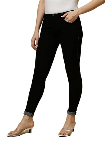 Image of TWGE - Women's Mid Rise Skinny Fit Jeans - Single Button, Stretchable Denim Pants - Ankle Length - Stylish Casual Wear Pack of 1