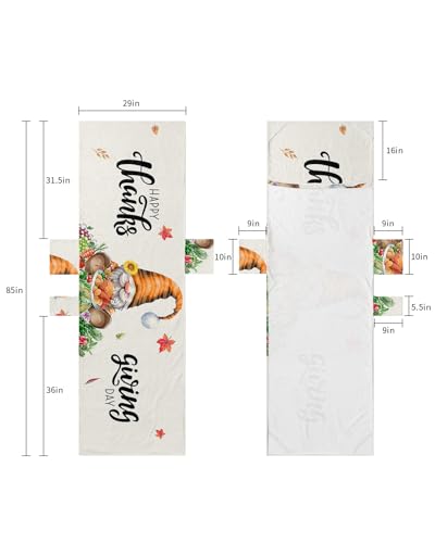 Thanksgiving Turkey Day, Beach Lounge Chair Towel Cover, Soft Chaise Lounge Towel with Side Pockets Patio Pool Chairs Cover for Beach/Pool Sunbathing 29x85 Fall Gnomes Harvest Acorn Sunflower