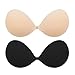 Lnmyic Reggiseno Invisibile Reggiseno Adesivo Coppe Adesive Seno Push Up Riutilizzabile Silicone Adesivo Push Up Invisibile Sticky Bra (IT, Taglia della Coppa & Taglia della Fascia, C, Beige+Nero)