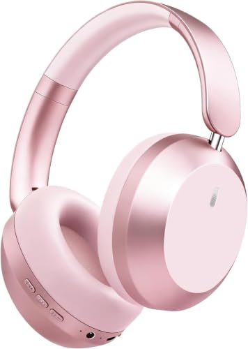 Wentronic Y05 Bluetooth Headphones Wireless Over Ear with Microphone 48 Hours Playtime, High Sound Quality Foldable Soft Earpads Earphones for Travel - Pink