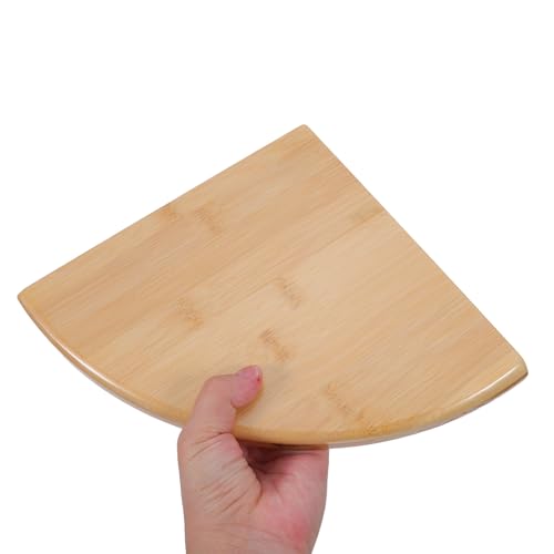 Estante de esquina de bambú natural VALICLUD, balda triangular de pared de 20 cm 6