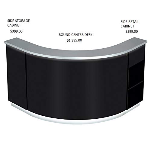 LED ILLUMINATED CURVED RECEPTION DESK RECEPTION AREA COUNTER - JANUS-BS