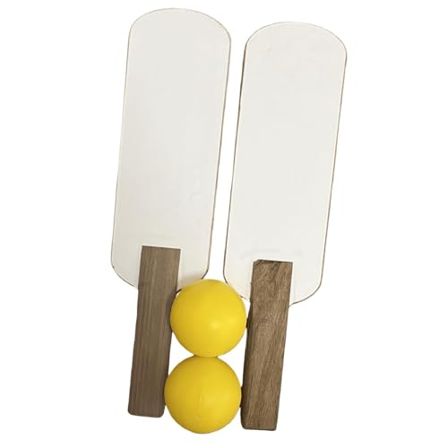 QSTDGVPW 2X Sightless Table Tennis Racket Wood Ornament Sturdy Lightweight Sounds for Visually Impaired Premium Accessories Men Women, 2 Ball