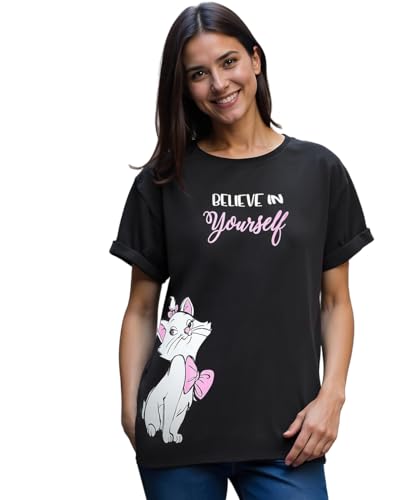 Image of Bewakoof Women's 100% Cotton Typography Boyfriend Fit Half Sleeve Round Neck T-Shirt | Casual wear | Streetwear | Oversized Tshirt for Woman Cotton| Baggy