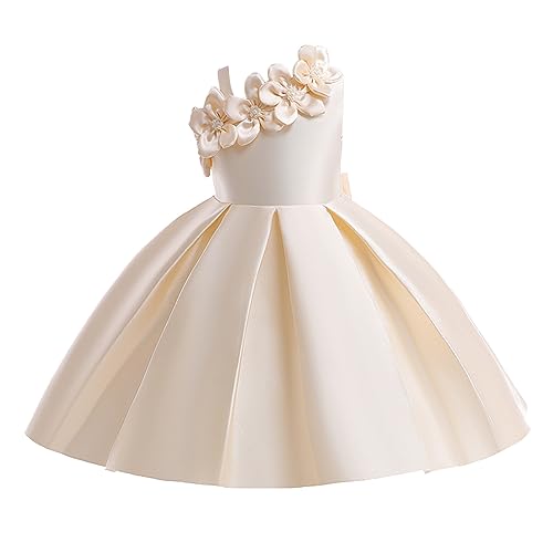 Vestido de princesa satinado para niñas con diseño asimétrico de gala