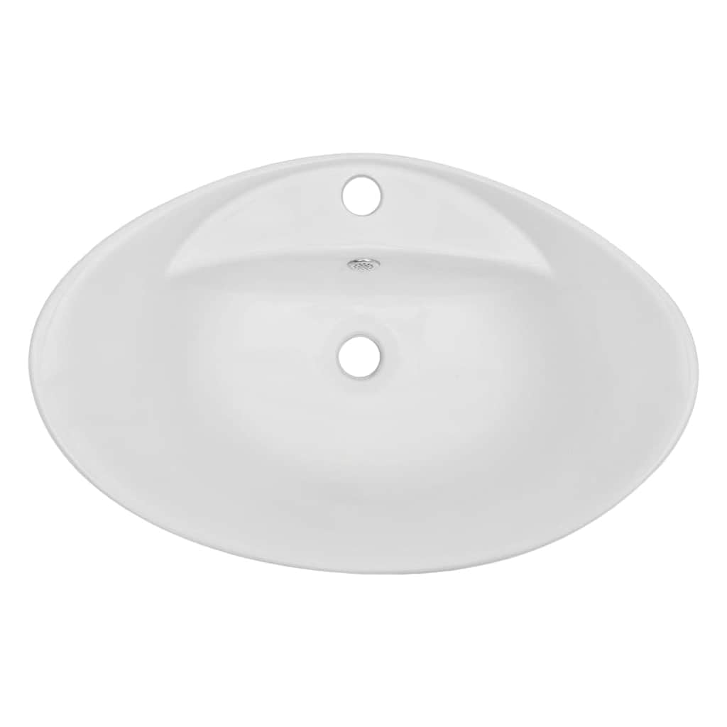 Juego de 2 muebles de baño ovalados con estante de pared y lavabo de