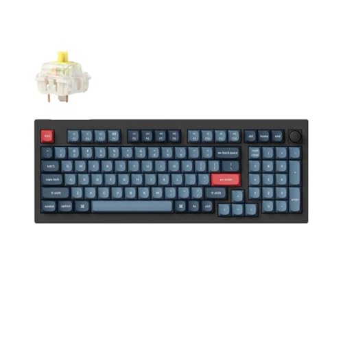 Keychron V5 Max Clavier Mécanique sans Fil avec Pavé Numérique, 96% Layout, QMK/Via, 2.4 GHz/Bluetooth 5.1/USB, LED RGB, Gateron Jupiter Banana Switch Hot-Swap pour Mac Windows Linux