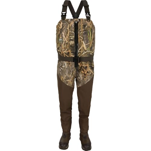 Drake Waterfowl Men's Uninsulated Guardian Elite HND Front Zip Hunting & Fishing Durable Waterproof Windproof Multi-Layered Waders, Mossy Oak Shadow Grass Habitat, Upper - M/Boot - 8