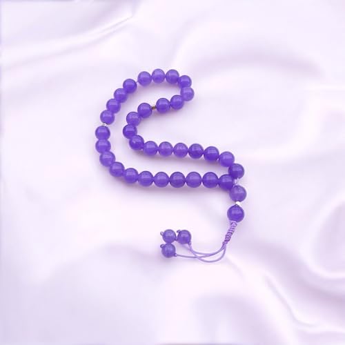 33 Beads Natural Stone Misbaha Tasbih – Prayer Beads for Meditation & Mindfulness – Stress Relief & Relaxation Gift for Men & Women – Aqeeq, Turquoise, Natural Stone Beads