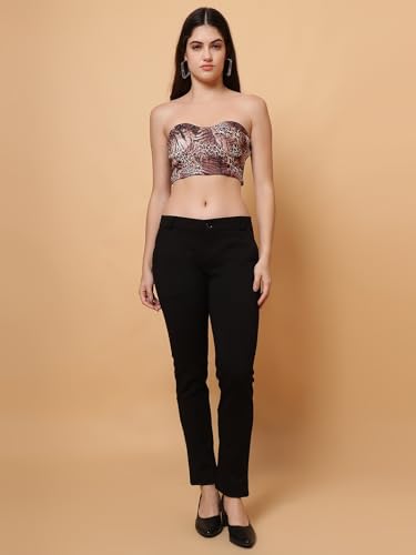 Image of Trendy Leopard Print Tube Top for Women - Stylish Strapless Sleeveless Summer Top, Slim Fit Bodycon Blouse, Western, Sexy Casual Fashion Outfit