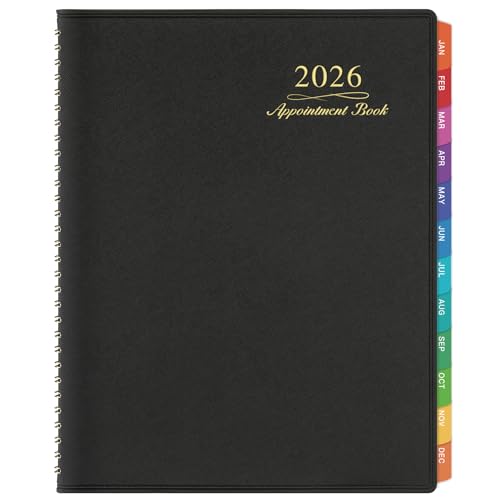 Appointment Book/Planner 2026 - Weekly Appointment Book 2026, January 2026 - December 2026, Daily/Hourly Planner with Tabs, 15 Minutes, 8.26