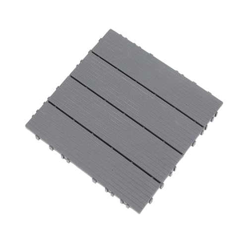 Veemoon Imitation Wood Plastic Floor Interlocking Deck Tiles Outdoor Patio Backyard Balcony Flooring Garden Border