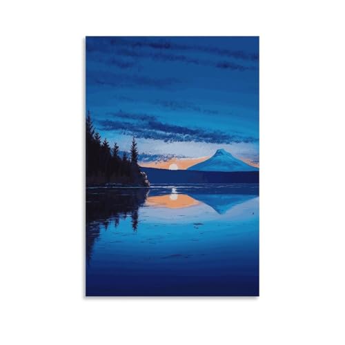 Toile murale moderne esthétique bleue pour bureau moderne