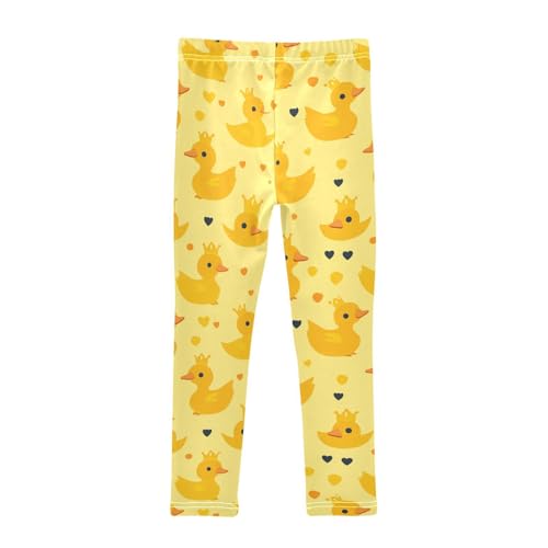 Yellow Duck Girls' Leggings Toddler Doodles Crown Kids Yoga Pants Dance Active Tights 4T2