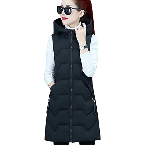 YMING Plus Size Sleeveless Long Down Vest Cover