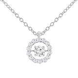 Colgante Dazzlingrock Collection para mujer con diamante blanco redondo de 3,9 mm, diamante blanco de 0,30 quilates y cadena de plata de ley 925.