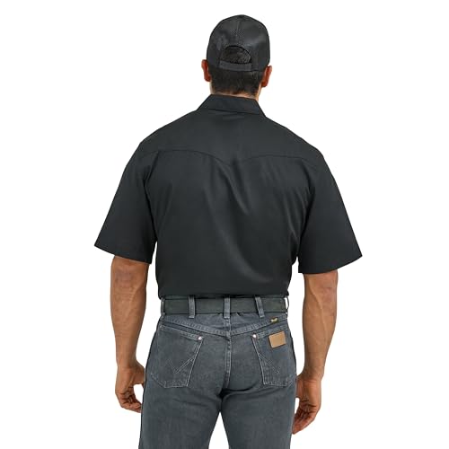 Wrangler Black Sport Western Men's Collared Short Sleeve Snap Shirt 1071106BK3