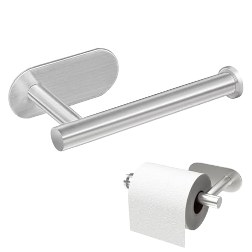 Nutabevr Portarollos Papel Higiénico sin taladrar,Autoadhesivo Portarrollos,Soporte Papel Higiénico de Acero Inoxidable para Baño,Cocina