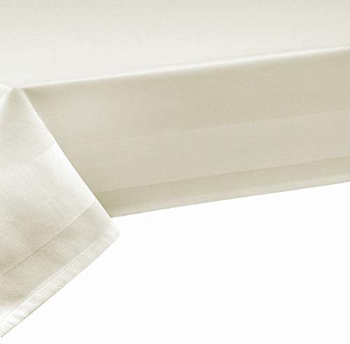 Mantel 100% de algodón de Damasco blanco, a granel, ancho 140 cm, longitud a elegir, ancho 140 cm, rectangular, ancho 140 cm, color y longitud a elegir, algodón, champán, 130 x 380 cm Cover